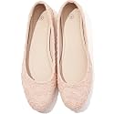 Shupua Womens Flats Lace Ballet Flats Dressy Slip On Shoes for Work Wedding