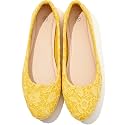 Shupua Womens Flats Lace Ballet Flats Dressy Slip On Shoes for Work Wedding
