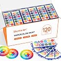 Shuttle Art 120 Pack Watercolor Paint Set Bulk 12 Colors for Kids &amp; Adults