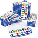 Shuttle Art 16 Colors Watercolor Paint Set Bulk, Pack of 24, Watercolor Paint Set with Paint Brushes for Kids and Adults, Washable Paint for Classroom, Parties, Kindergarten and Art Activities