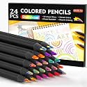 Shuttle Art 24 PCS Rainbow Pencils, 12 Assorted Colors, 2 of Each, Pre-sharpened Rainbow Colored Pencils, Multicolored Pencils for Kids and Adults Coloring, Drawing, Sketching