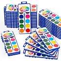 Shuttle Art 30 Pack Watercolor Paint Set Bulk, 12 Colors Watercolor Paint Set bulk with Paint Brushes for Kids and Adults, Washable Paint for Classroom, Parties, Kindergarten and Art Activities
