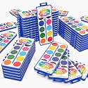 Shuttle Art 60 Pack Watercolor Paint Set Bulk, 12 Colors Watercolor Paint Set with Paint Brushes for Kids and Adults, Washable Paint for Classroom, Parties, Kindergarten and Art Activities