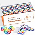 Shuttle Art 90 Pack Watercolor Paint Set Bulk 12 Colors for Kids &amp; Adults