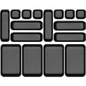 Shuttle Art Drawer Organiser - Drawers Organiser System Drawer Inserts Storage Boxes for Office, Kitchen, Bathroom, Desk, Cosmetics Dressing Table (8 Pcs Tray,Black)