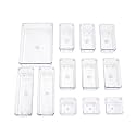 Shuttle Art Drawer Organizer Set Dresser Desk Drawer Dividers - Multipurpose Clear Plastic Storage Bins for jewellery, Kitchen Gadgets and Office Accessories(12 Pcs Tray,Transparent)