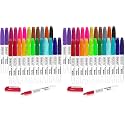 Shuttle Art Permanent Markers, 24 Colors Fine Point Assorted Colors Permanent Marker Set, Works on Plastic,Wood,Stone,Metal and Glass for Doodling, Coloring, Marking (Pack of 2)