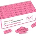 Shuttle Art Pink Erasers, 300 Pack Bulk for School, Office, Latex-Free Soft Erasers for Kids, Teachers as School Supplies
