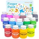 Shuttle Art Washable Finger Paint Set, 15 Colors (2 fl oz) Toddler Paint, Non-Toxic Finger Painting for Toddlers, Kids Arts and Crafts