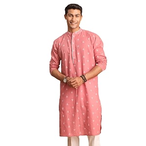 Shvaas By Vastramay Mens Green Cotton Kurta