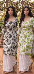 shyam club Women Floral Print Straight Kurta