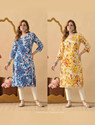 shyam club Women Floral Print Straight Kurta
