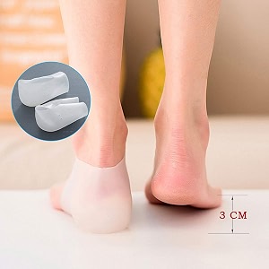 silicone gel heel pad socks for pain relief - self-adhesive heel inserts cushion padshigh heel pads shoe bite protector heel grips liners height increase heel pad