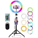18 inch RGB Selfie Ring [16 RGB /Promise imming] with Tripod Stand & Control & Hose Phone Holder & 360° Rotatable Gimbal Phot Dography immable Studio Lighting for Live Streaming