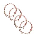 4 Pcs Christmas Bracelets Adjustable Xmas Rope Bracelet Christmas Red Green Strand Bracelet for Christmas Holiday Party Accessories for Family Friend-Gold