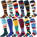 Shyyween 12 Pairs Men Knee High Compression Socks