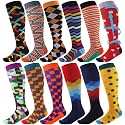 Shyyween 12 Pairs Men Knee High Compression Socks