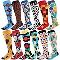 Shyyween 12 Pairs Men Knee High Compression Socks