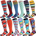Shyyween 12 Pairs Men Knee High Compression Socks