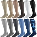Shyyween 12 Pairs Men Knee High Compression Socks