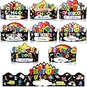 Shyyween 48 Pcs Preschool Paper Caps Adjustable Kindergarten Hats Crowns Pre-k Grad Headbands for 2026 Party Favors