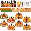 Shyyween 48 Sets Thanksgiving Turkey Paper Craft Kit