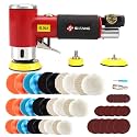 SI FANG Mini Random Orbital Air Sander Kit, Pneumatic Polisher 1/2/3 inch