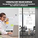 SIA VENDORS Whiteboard for Office and Home Walls - Perfect for Writing, Drawing Waterproof White Transperent Vinyl Self Adhesive Dry Erase Peel and Stick (White Transp, 20 X 48 Inch_2 Pcs)