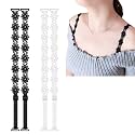 2 Pairs Lace Bra Straps for Women, Adjustable Non-Slip Shoulder Straps