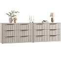 SICOTAS Bedroom Dresser with 12 Deep Wide Large Fluted Drawers for Closet