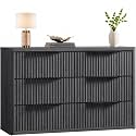 SICOTAS Bedroom Dresser with 6 Deep Wide Large Fluted Drawers for Closet