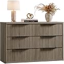 SICOTAS Bedroom Dresser with 6 Deep Wide Large Fluted Drawers for Closet
