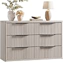 SICOTAS Bedroom Dresser with 6 Deep Wide Large Fluted Drawers for Closet