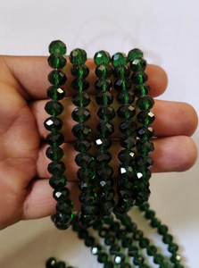 siddka dark green colour tyre shaped crystal 8mm for jewellery making approx 70 beads crystal crystal necklace