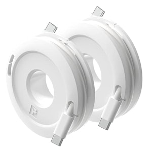 side winder mini and max headphone earbud and charging cable winder and organizer perfect for wrapping earbuds and cords for travel and organization max 2-pack white