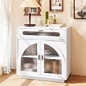 Sideboard Buffet Cabinet with Acrylic Doors &amp; Drawer,Storage(1, A-White)