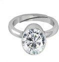 Sidharth Gems 11.25 Ratti 10.00 Crt Zircon Ring Diamond Ring American Diamond Zircon Stone Brass Zircon Silver Plated Ring