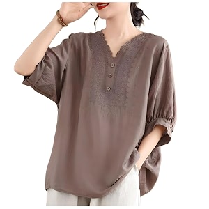 Sidhidata Cotton Blend Embroidered Oversized Loose Fit