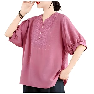 Sidhidata Cotton Blend Embroidered Oversized Loose Fit