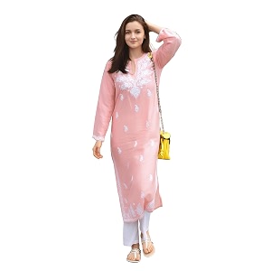 Sidhidata Rayon Floral Embroidered Long Kurti