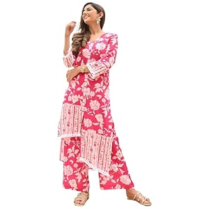 Sidhidata Womens Rayon Blend Floral Printed Kurta