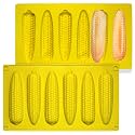 Sidosir 2Pcs Corn Stick Mold Silicone for Baking, 6-Cavity Corn Cob Silicone Molds for Bread, Non-Stick Cake Pan