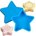 Sidosir 2Pcs Food- grade Silicone Star Cake Pan for Baking, 10Inch Large Silicone Star Shaped Cake Pan for Baking Cake