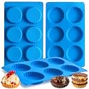 Sidosir 3pcs Peanut Butter Cup Mold, Silicone Mini Tart Pan for Bite Size Fat Bombs, Silicone Chocolate Candy Mold for Brownie (Keto Cup)