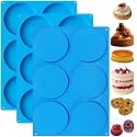 Sidosir Round Silicone Mold for Baking, 4inch Large Breakfast Sandwiches Mold Silicone for Whoopie Pie (3, 0.78 inch deep)