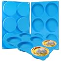 Sidosir Round Silicone Mold for Baking, 4inch Large Breakfast Sandwiches Mold Silicone for Whoopie Pie (2Pcs, 0.78 inch deep)