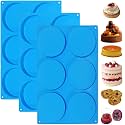 Sidosir Round Silicone Mold for Baking, 4inch Large Breakfast Sandwiches Mold Silicone for Whoopie Pie (1Pcs, 0.78 inch deep)