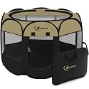 Siedihit Large Dog Puppy Pet Playpen Crate Tent Cage Black Khaki