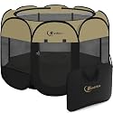 Siedihit Playpen for Extra Large Dog Cat Pet Tent Crate Cage Black Khaki