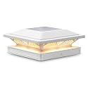 SIEDiNLAR Solar Post Cap Lights Outdoor 2 Modes 1 Pack White, (Warm/White)